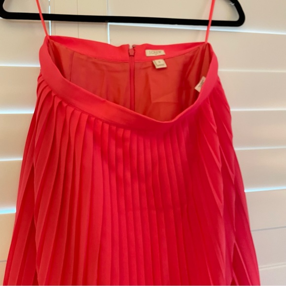 J Crew Accordion Pleated ALine MIDI Skirt Orange RedSize 6 - Picture 4 of 4